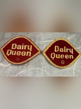 Vintage Dairy Queen Uniform Patch, Set of Two